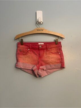 Celebrity Pink Ombre Coral to Pink Denim Shorts Five-Pocket Sz XS Like New